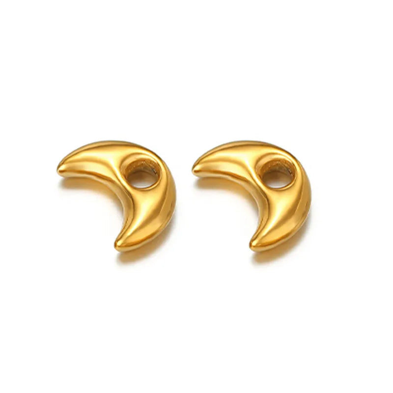 10 PCS/Package 16.5*16.5mm 18*17mm 19 * 18mm Hole 4~4.9mm 304 Stainless Steel Triangle Moon Flower Beads