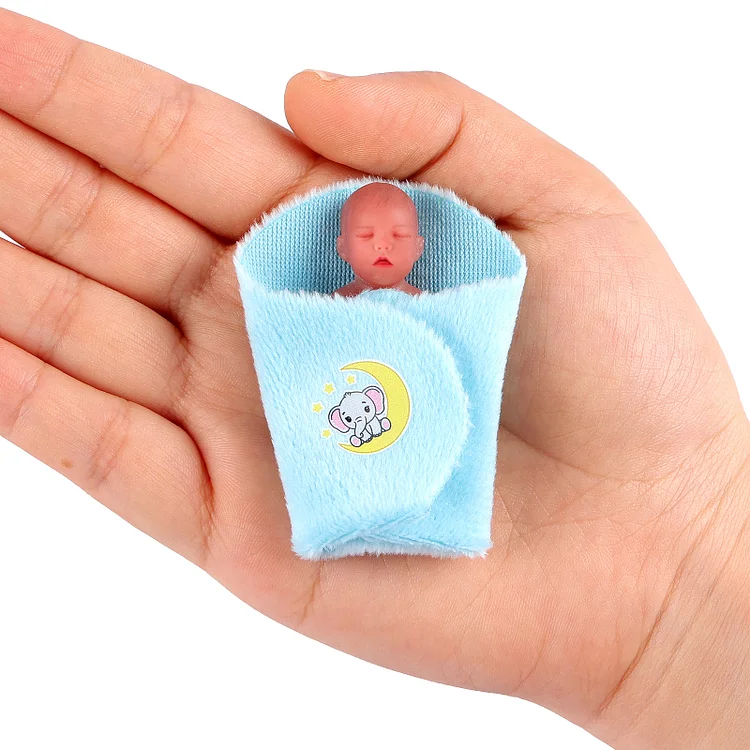 Babeside Aurora 3" Mini Full Silicone Sleeping Reborn Baby Girl with Playset Accessories