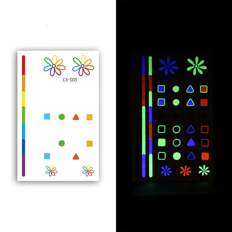 Night Luminous Tattoo Butterfly Starry Star Universe for Kids Fake Tattoo Glowing In Dark Waterproof Temporary Tattoo Stickers