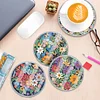 4pcs DIY Diamond Painting Acrylic Coaster Flower Waterproof Cup Coaster、[Everydayedeals]