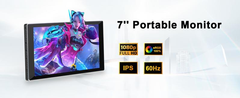 Product Introduction of Restock Wisecoco 7-inch Portable Touchscreen Monitor, PC Accessories Mini PC IPS 1080P LCD Display, Second Screen for Gaming, Switch, PS5, Xbox, Laptop & PC, USB-C, HDMI, Ultra-Thin Sensor Panel for CPU/GPU/System Stats 1