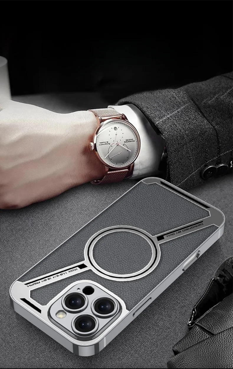 Suitable for iPhone 16 electroplated leather mobile phone case