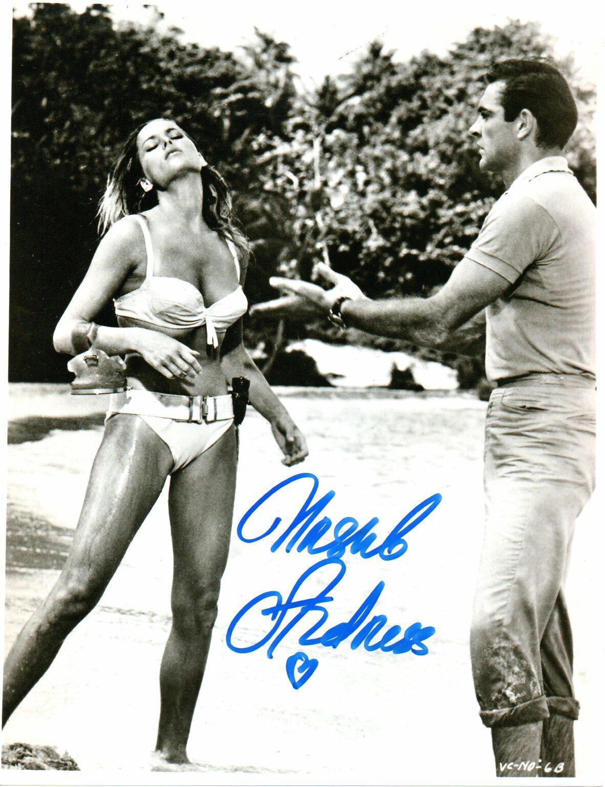 Genuine Hand Signed Ursula Andress Dr No Photo Poster painting 10 x 8 Photo Poster painting  James Bond COA