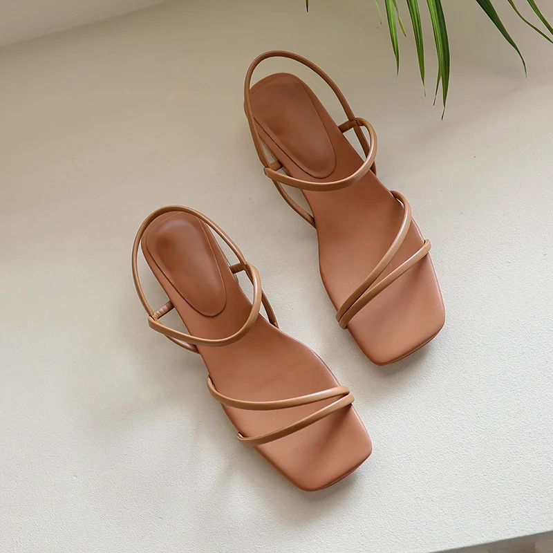 Colourp Summer Sexy OpenToe Female Sandals Feet Bare Straps Shoes Rubber Soles Low Heel Women Sandals