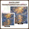 Coucher de soleil dans la neige, bricolage, bricolage, per&ccedil;age rond 5d, pierres pr&eacute;cieuses, kits de peinture en diamant, peintures &agrave; points en diamant, peintures artistiques illustr&eacute;es, arts, pour adultes/d&eacute;butants, id&eacute;e cadeau d&eacute;coration murale