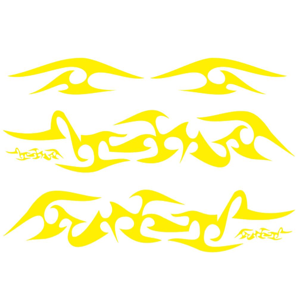 

Flame Totem Car Graphic Stickers Bumper Hood Body Side Door Decals (Yellow), 501 Original