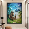 (Big Size)Fairy Tale House - 11CT Stamped Cross Stitch 50*70cm/19.69*27.56in
