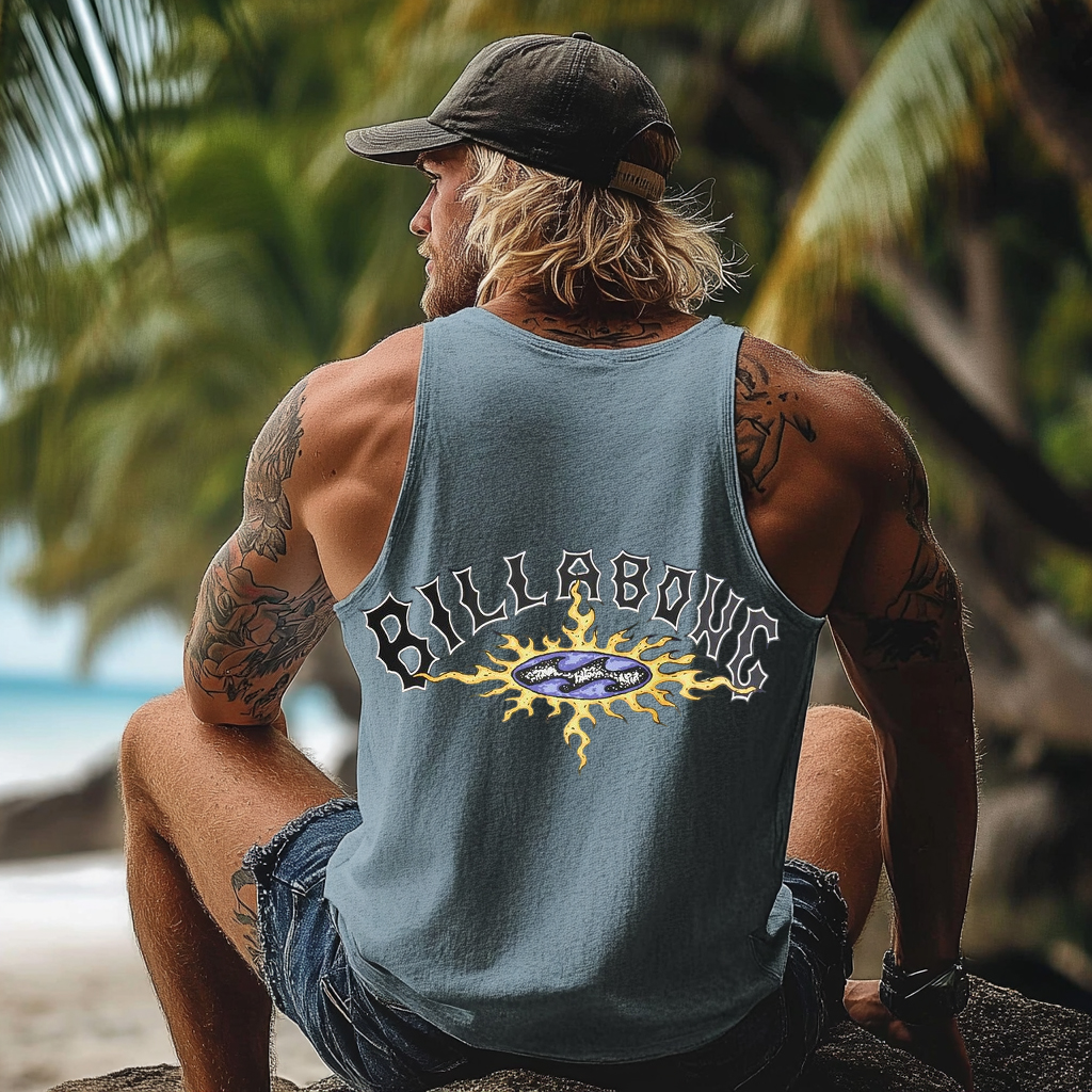 Vintage Unisex Beach Vacation Surf Logo Print Sleeveless Tank Top / TECHWEAR CLUB / Techwear