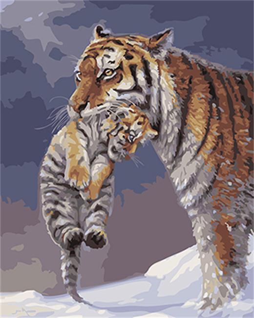 

Tiger with Cub – Paint By Numbers - 40*50CM, 501 Original