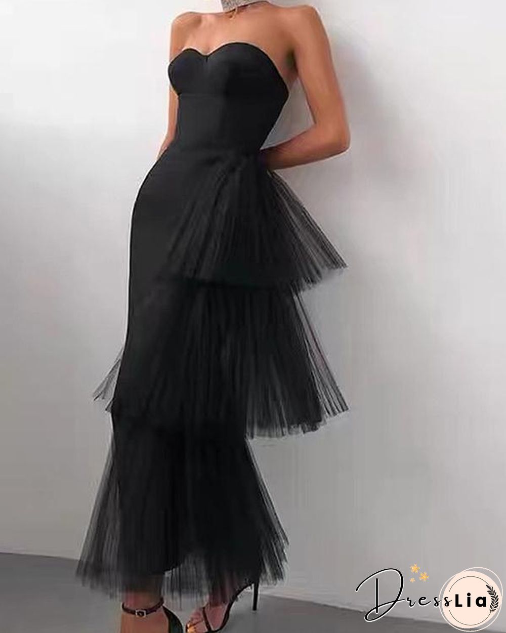 Sexy Tulle Patchwork Irregular Maxi Prom Dress