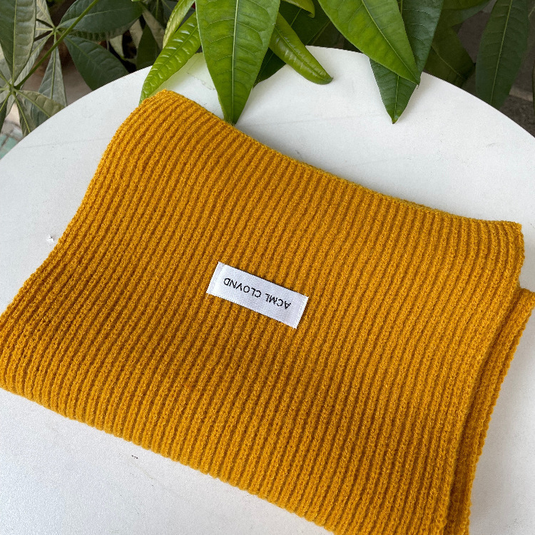 Loose Solid Color Knitted Scarf
