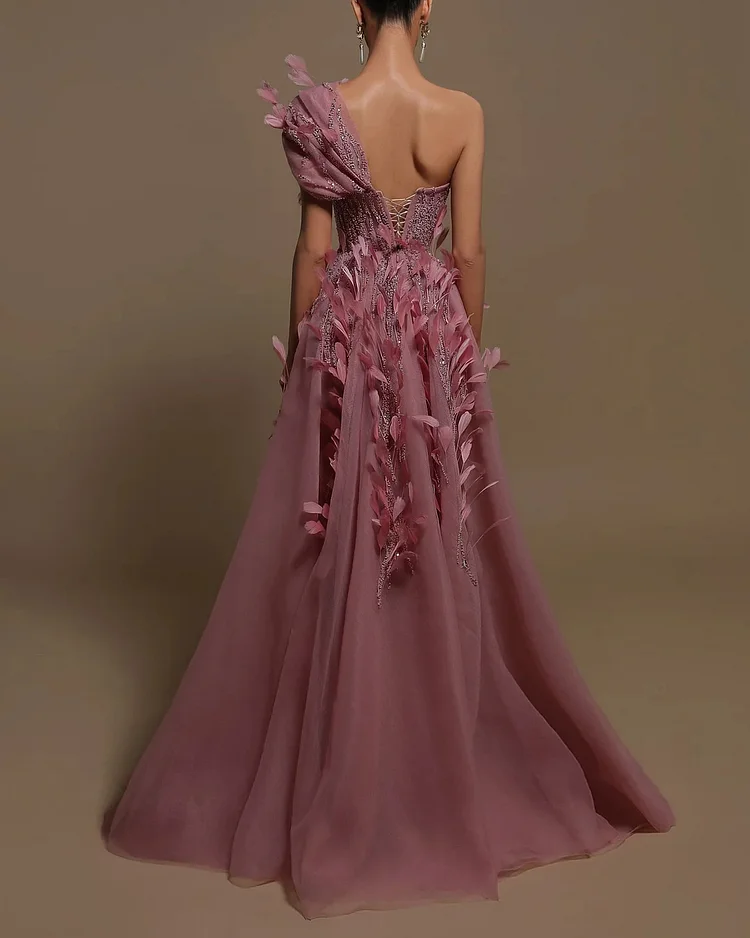 Long Sleeve Beaded Luxurious Maxi Dress main image 1