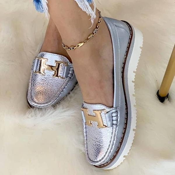 Slip-On Platform Leather Loafers