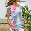 Women's Tie Dye Crew Neck Short Sleeve T-Shirt