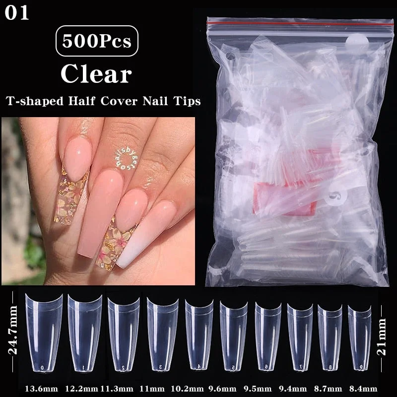 1 Box Quick Building Nail Mold Tips Nail Dual Forms Finger Extension Nail Art UV Extend Gel  Nail Extension Tool-Nail Inspo