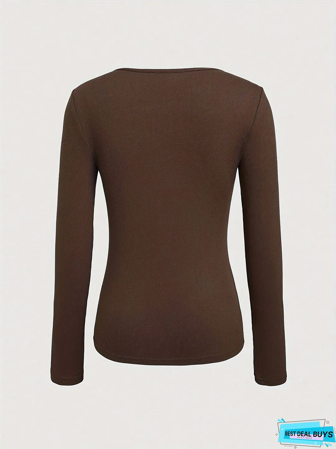 Cut Out Crew Neck T-Shirt, Casual Long Sleeve Slim Top For Spring & Fall, Women's Clothing