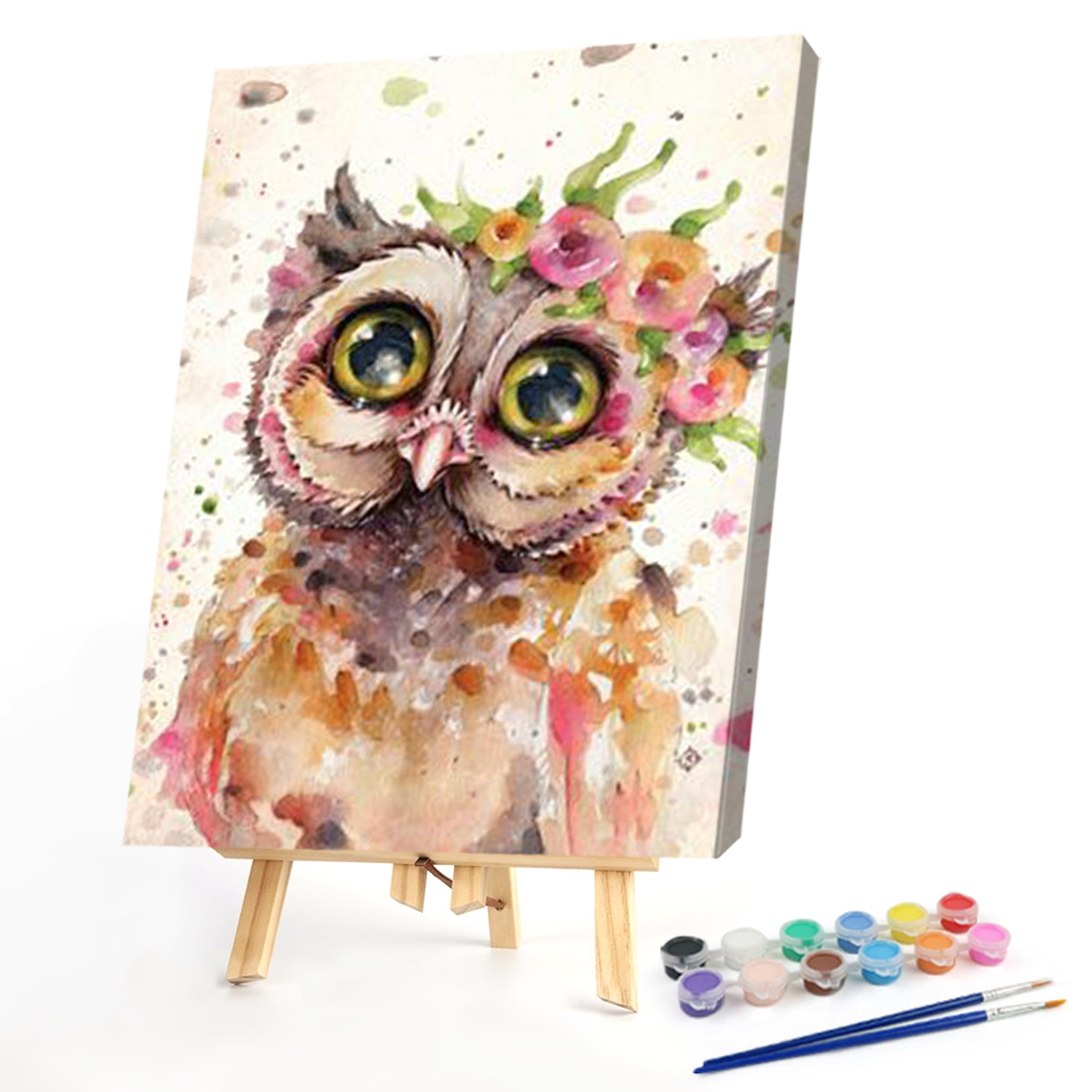 

40*50CM - Paint By Numbers - Color Flower Owl, 501 Original