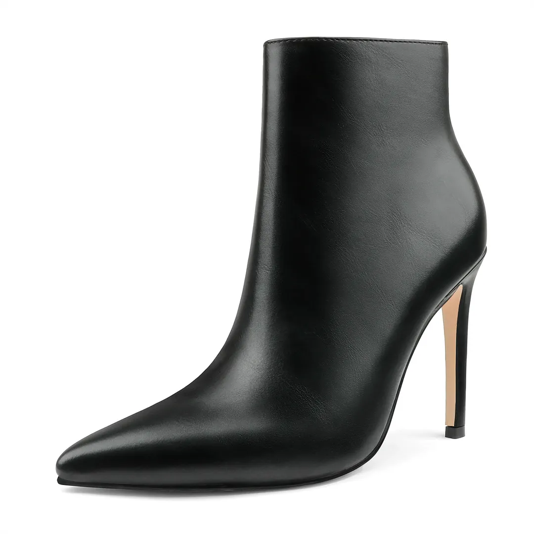 10cm/3.94" Women's Closed Pointed Toe Stilettos Heels Ankle Boots