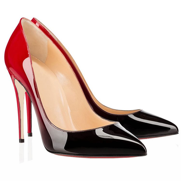 100mm Gradient Color Heels Party Daily Pumps Patent