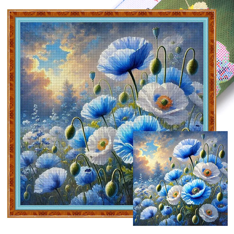 【Yishu Brand】Poppy (40*40cm) 11CT Stamped Cross Stitch gbfke