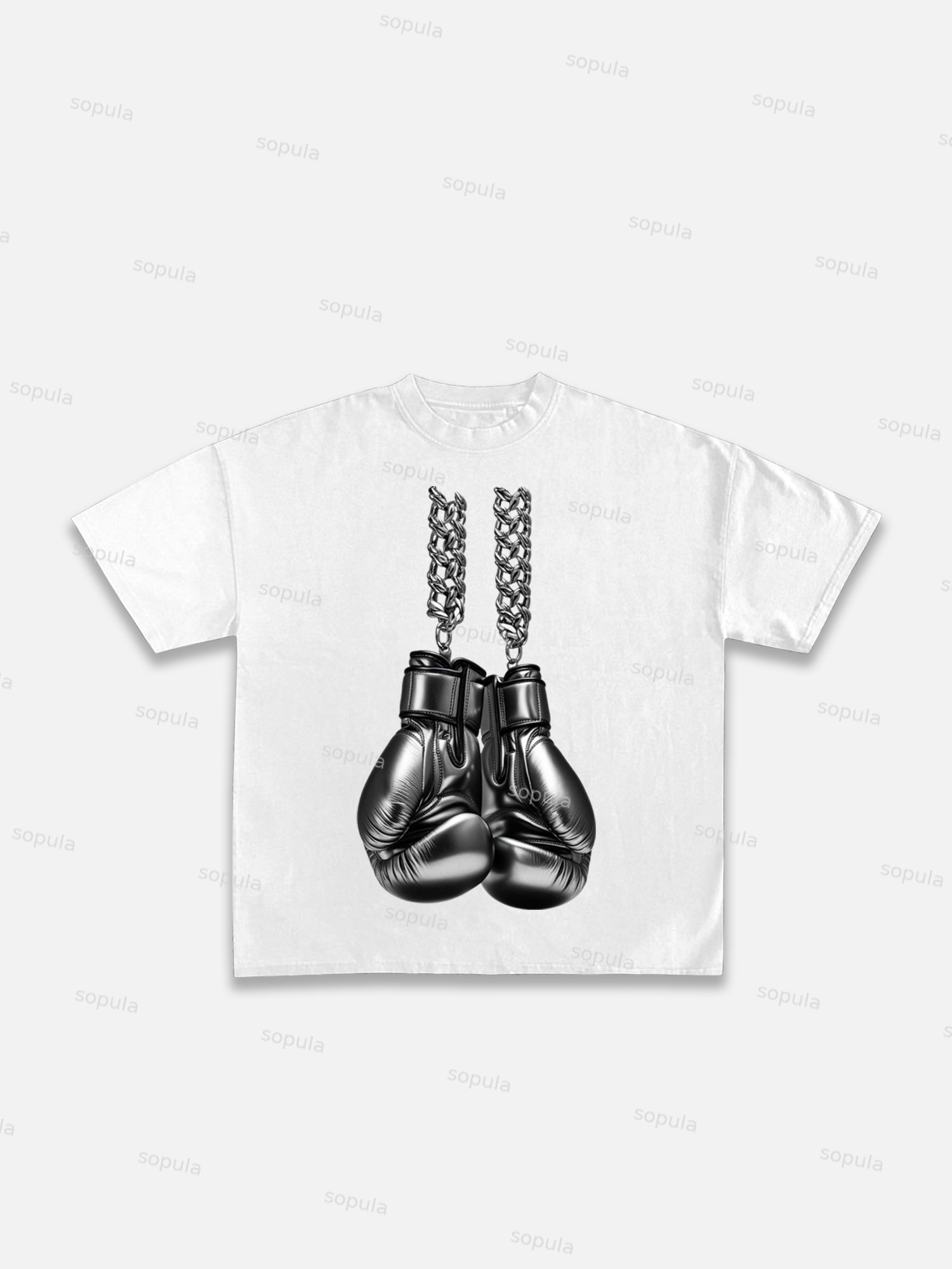 Boxing Gloves Graphic Print Cotton T-shirt - SOPULA