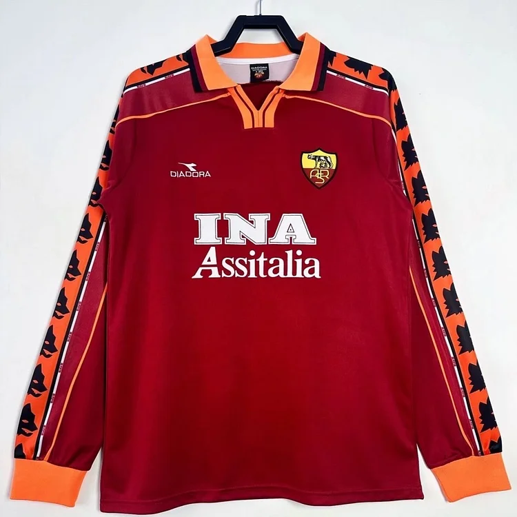 Roma 1998/99 Retro Long Sleeve Home Football Jersey