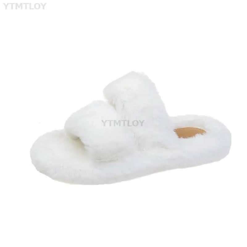 Fur Shoes Flock Womens Slippers Fashion Plush Flat 2022 Luxury Rubber Basic Ytmtloy Winter Indoor Flat With Zapatillas Mujer