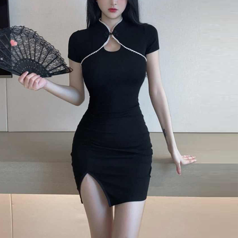上品 半袖 エレガント パーティー  デート セクシーワンピース