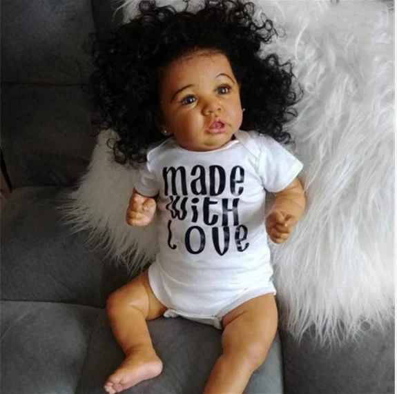 20" Realistic Bess African American Reborn Baby Toddlers Doll Girl, Handmade Lifelike Black Baby Doll for Girls Rebornartdoll® RSAW-Rebornartdoll®