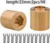 AMK 4pcs Brass Wheel Weights 22mm Wheel Hex Hub Widen Adapter for 1/10 RC Crawler 1.9in/2.2in Wheels Rim Axial SCX10 TRX4 Counterweight