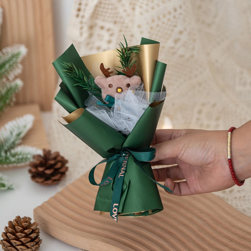 Christmas Cute Santa Claus Plastic Holiday Party Bouquet Decorations Table Decoration