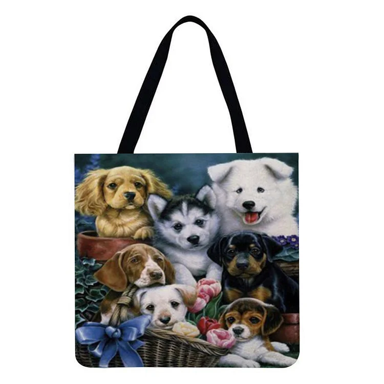 Linen Eco-friendly Tote Bag - Dog