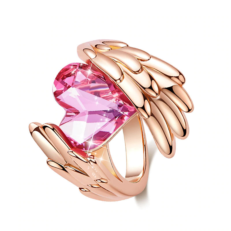 Angel Crystal Heart Ring-Mayoulove