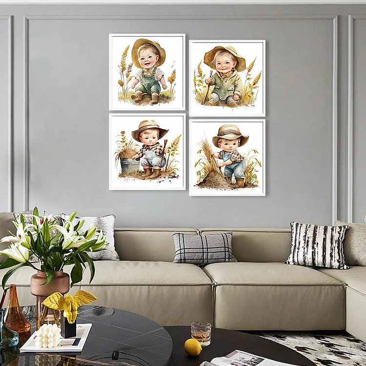 Farm Cowboy - Full Round - Diamond Painting (30*30cm)