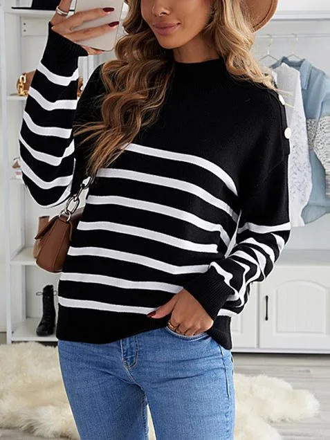 Round Neck Striped Sweater