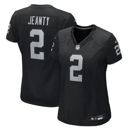 Women's Las Vegas Raiders #2 Ashton Jeanty  Black 2025 NFL Draft First Round Pick Team Game Jersey