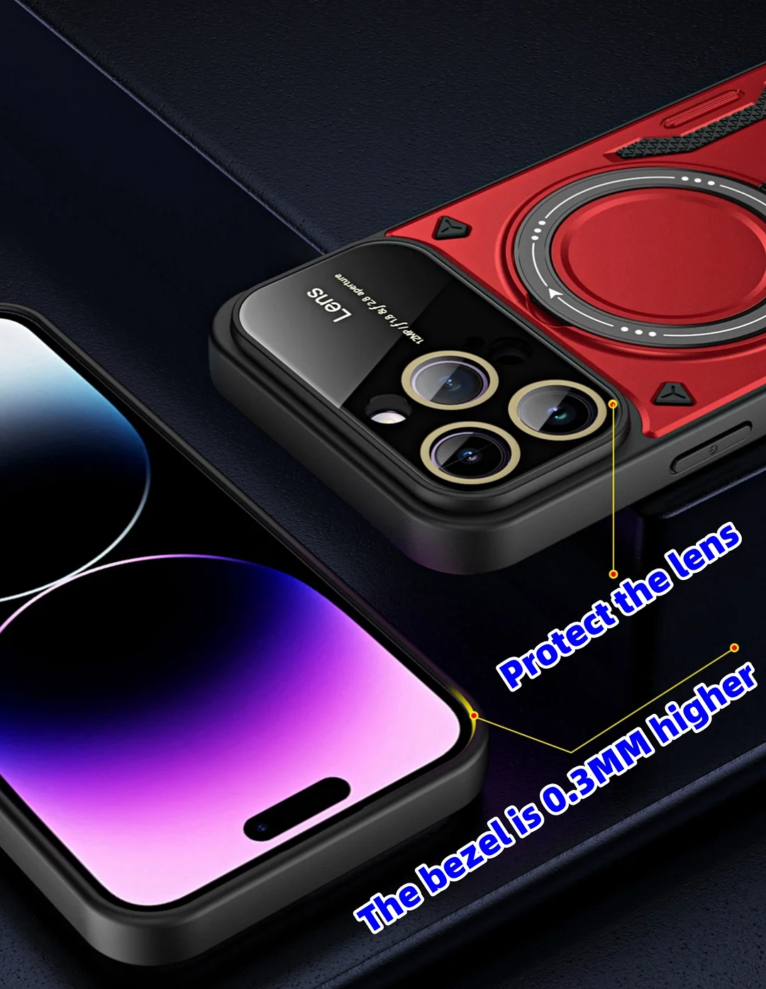 New Apple anti-fall large window stand mobile phone case