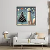 Cat and Woman Full Stamped Cross Stitch 11CT 3-Strand 40x40cm