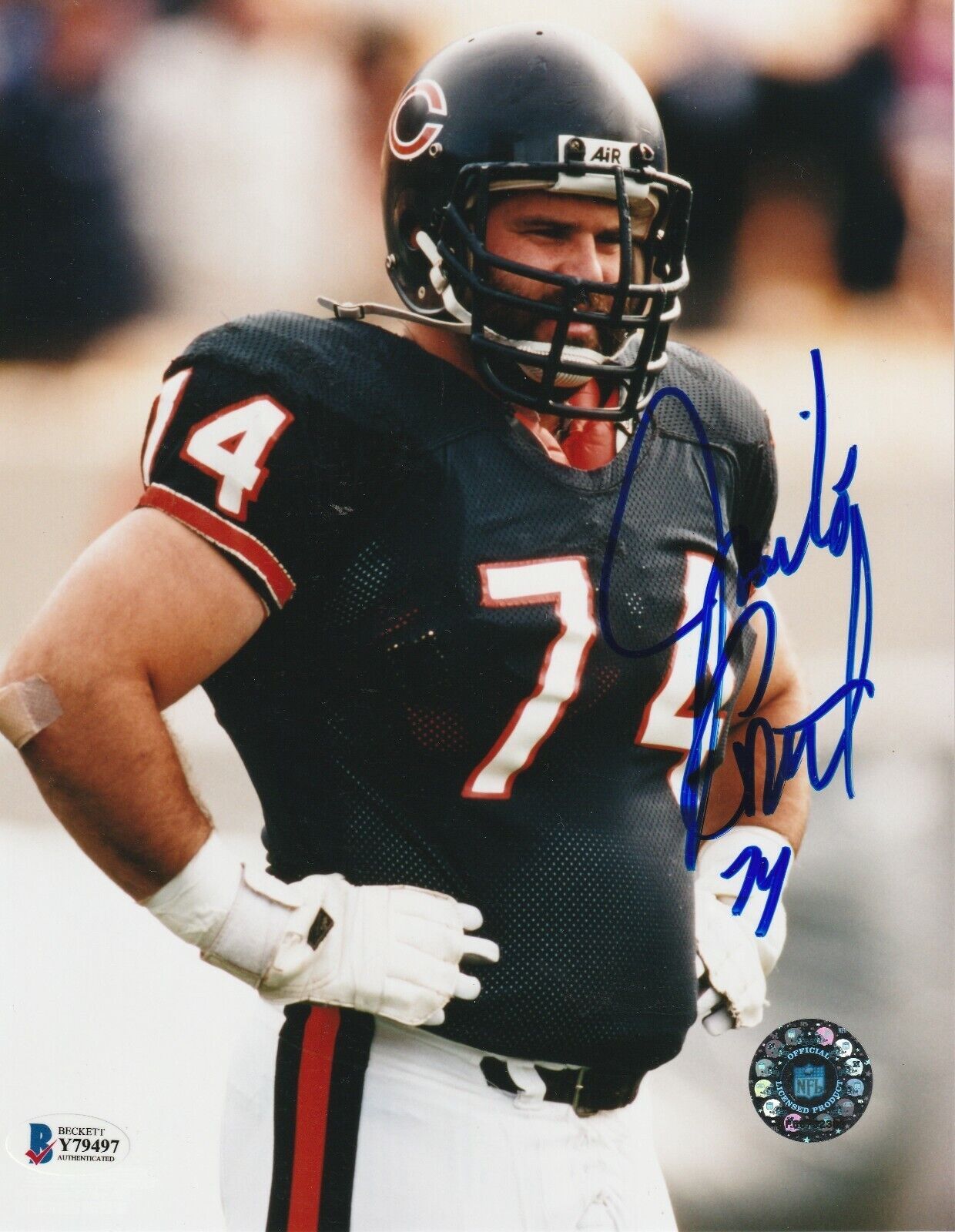 JIM COVERT Signed Chicago BEARS 8x10 Photo Poster painting w/ Beckett COA