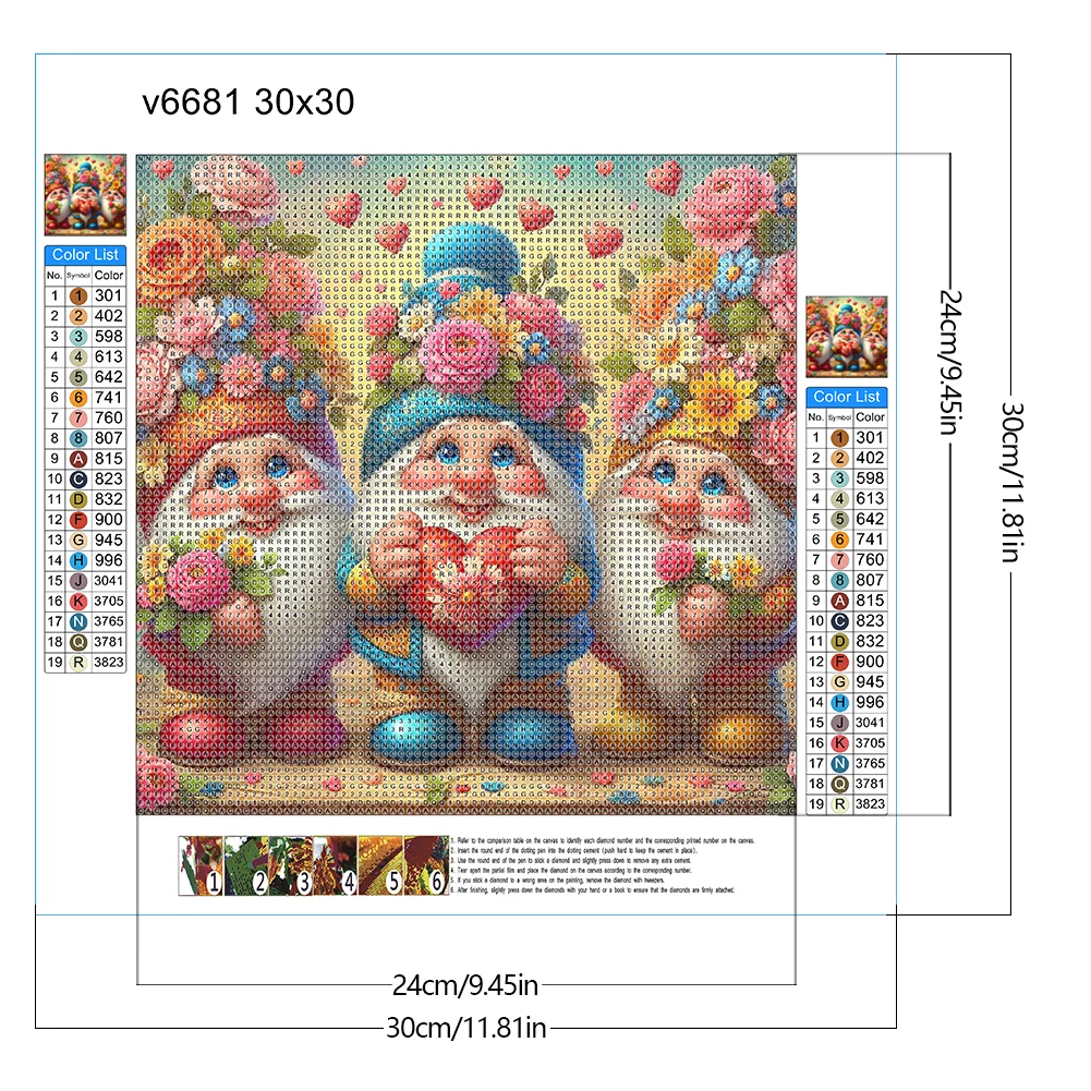 Diamond Painting - Full Round Drill - Gnome(Canvas|30*30cm)