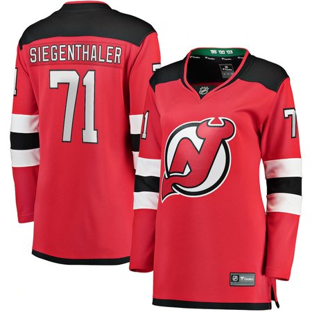 Women's New Jersey Devils #71 Jonas Siegenthaler  Red Home Player Jersey