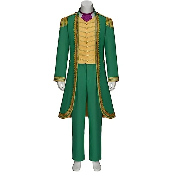 Jingle Jangle: A Christmas Journey Cosplay Costume Christmas Costume Men's Green Jacket Vest Pants Outfit
