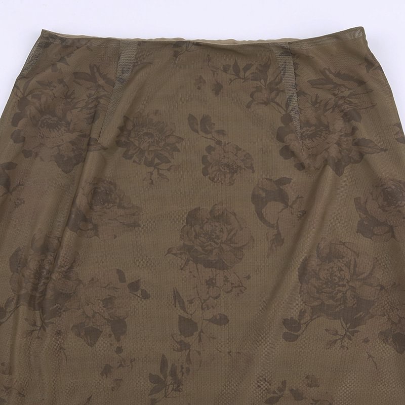Brown Midi Skirt - Melard Wasteland Style
