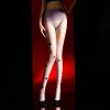 Sexy Pantyhose Ultra-thin Sheer Tights High Waist Irregular Garter Stocking with Chain