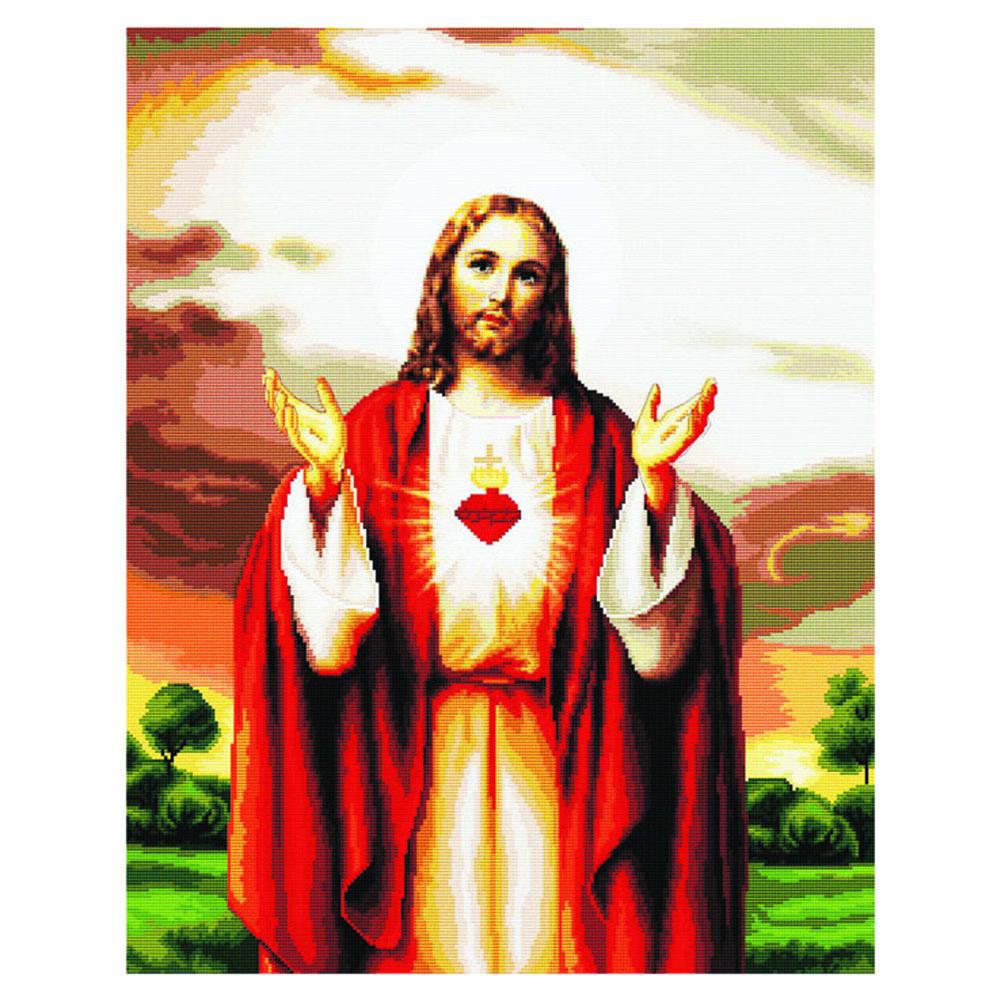

I Love Jesus - 14CT Stamped Cross Stitch - 51*62cm, 501 Original