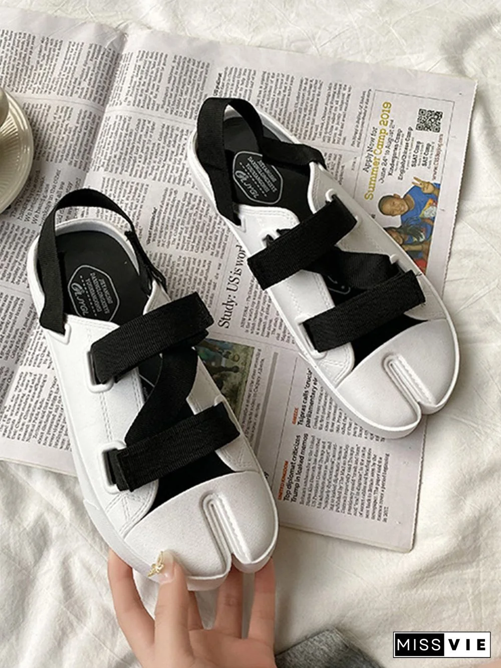 Casual Plain Split Toe Sandals