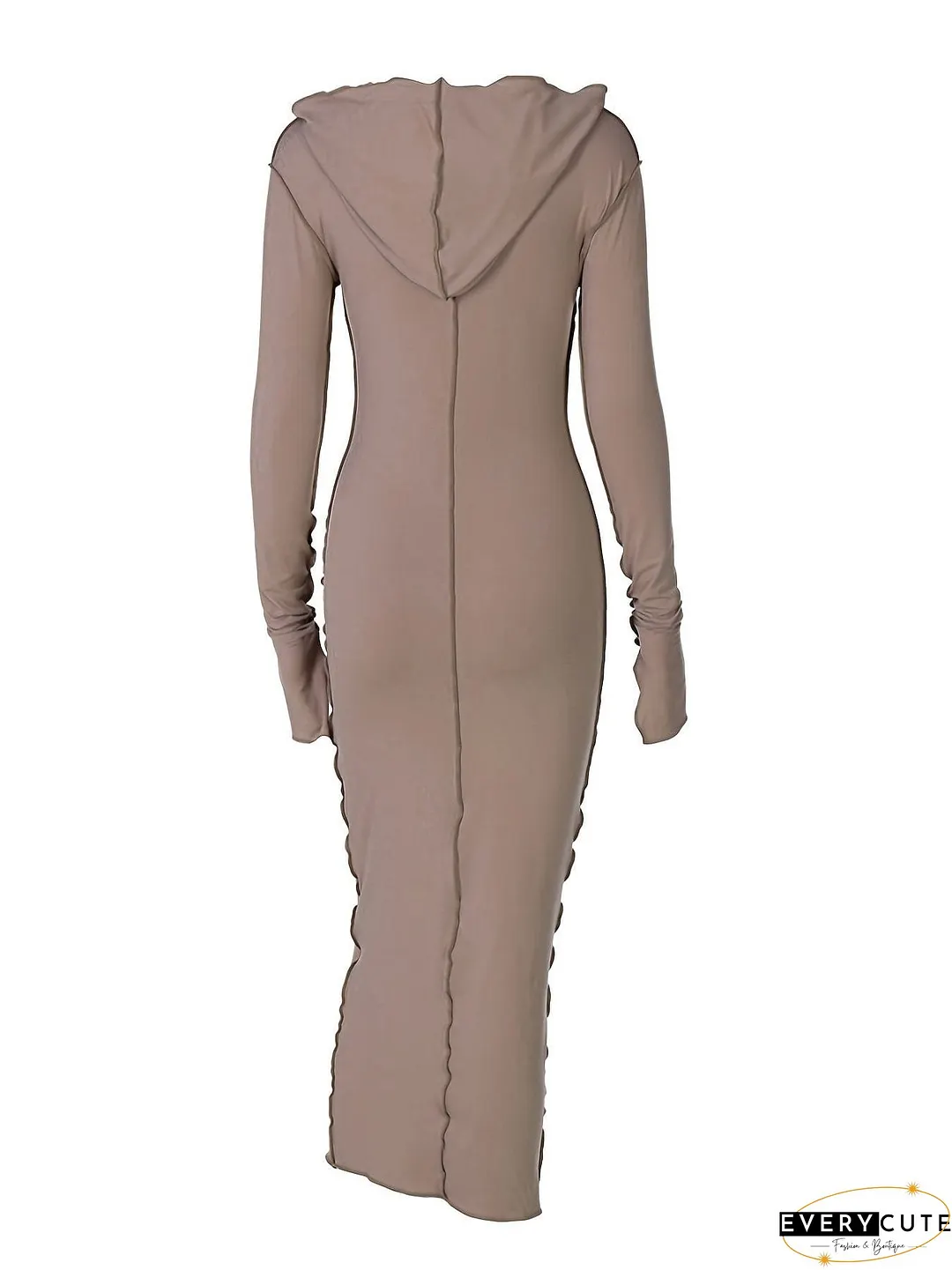 Flattering Maxi Dress with Contrasting Stitches