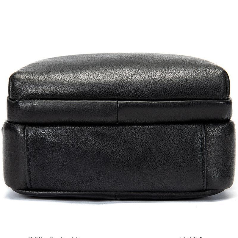 Men's Shoulder Bag Business Casual Leather Solid Color Crossbody Bag