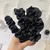 Elegant Black White Scrunched Satin Hair Bands