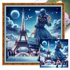 【Limited Stock Sale】Eiffel Tower And Girl In Blue Dress-11CT Stamped Cross Stitch 50*50cm/19.69*19.69in tapestrymarket